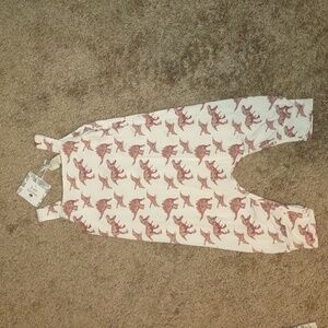 NWT Kate Quinn Pink Dinosaur Cuffed Overall